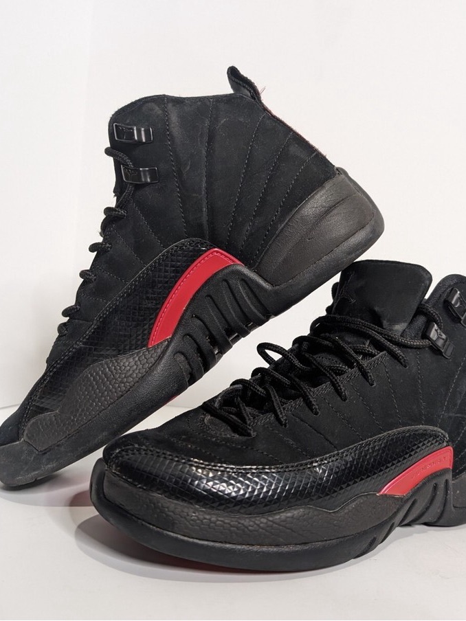 Jordan 12 Black And Red High-Top Sneakers